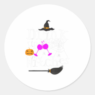 Halloween Drink Up Hexen Runder Aufkleber