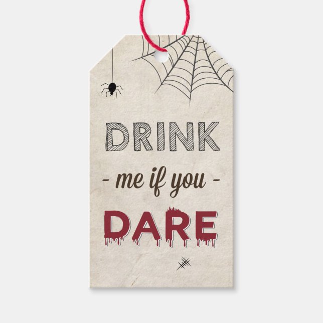 Halloween Drink, wenn du es wagst, erwachsenes Gas Geschenkanhänger (Vorderseite)