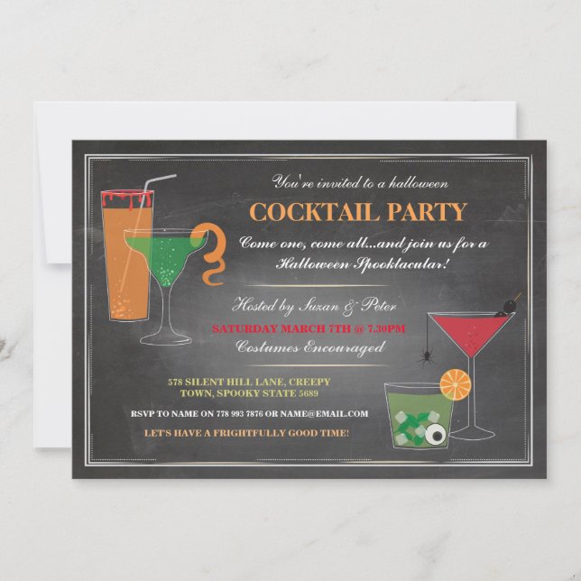 Halloween Drinks Party Spooky Einladung (Vorderseite)