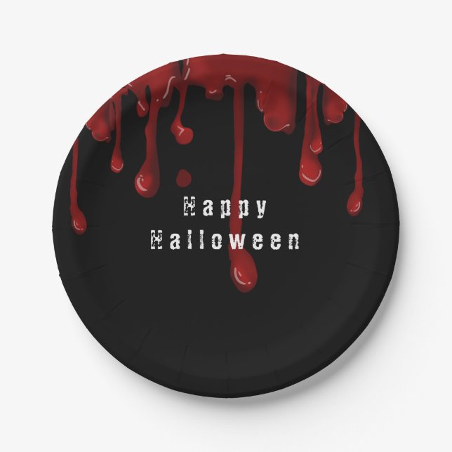 Halloween Dripping Blood Pappteller (Vorderseite)