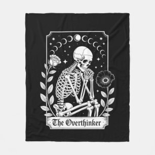 Halloween Dunkler Gotischer Skelett Überdenker Fleecedecke