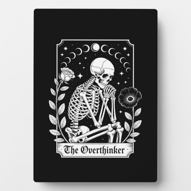 Halloween Dunkler Gotischer Skelett Überdenker Fotoplatte (Vorderseite)