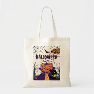 Halloween – dunkler Kürbis und Zauberer Tragetasche