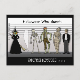 Halloween-Dunnit-Einladung Einladungspostkarte