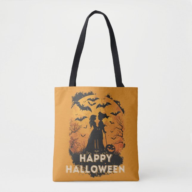 Halloween-Duo im Mondlicht Tasche (Vorderseite)
