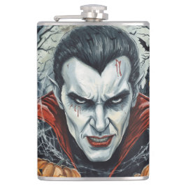 Halloween, Durstiger Vampir Durstig, Kürbisfeld  Flachmann