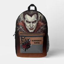 Halloween, durstiger Vampir , Kürbisfeld Bedruckt