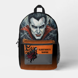 Halloween, Durstiger Vampir , Kürbisfeld  Bedruckter Rucksack