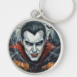 Halloween, durstiger Vampir, Kürbisfeld Schlüsselanhänger