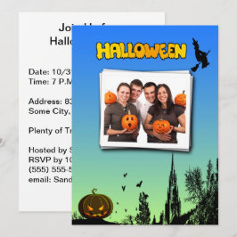 Halloween Dusk Hexch Pumpkin Custom Foto Party Einladung