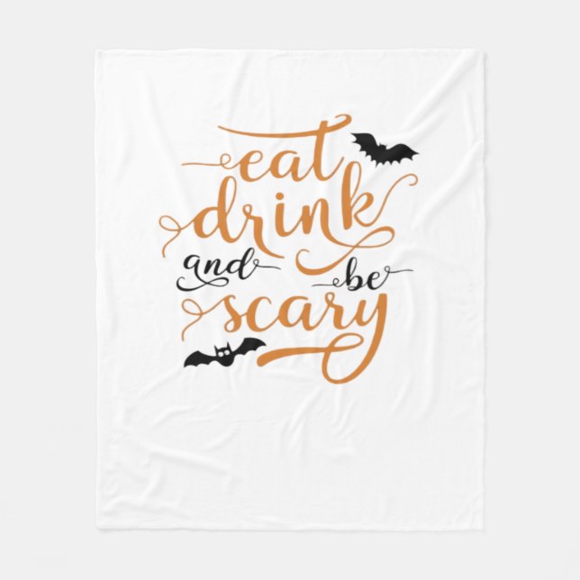 Halloween Eat Drink And Be Scary Creative Casual Fleecedecke (Vorderseite)