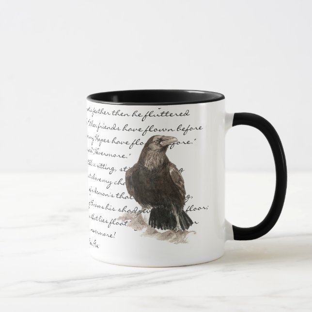 Halloween, Edgar Allen Poe, Raven, Nevermore Tasse (Rechts)