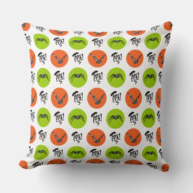 Halloween Eek Bats and Spiders Pattern Kissen (Vorderseite)