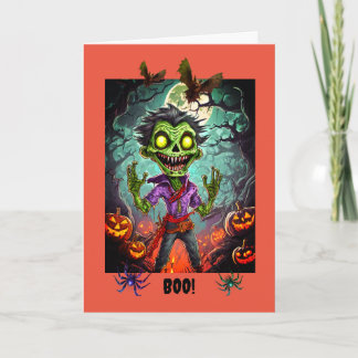 Halloween éffrayant, 5" x 7" Carte de voeux pliée