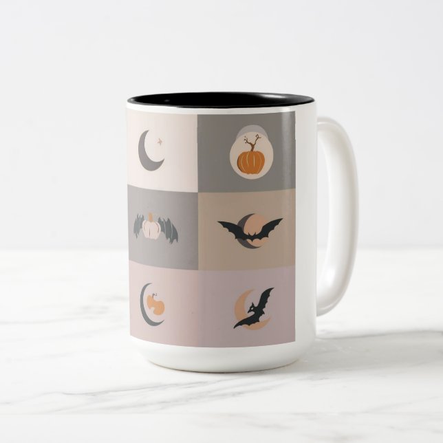 Halloween Éffrayant Nights Mug à deux tons. (Devant droit)