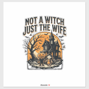 Halloween Ehefrau Shirt Vintage Spukhaus Design Aufkleber