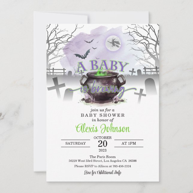 Halloween Ein Baby ist die Baby-Dusche (P/G) Einladung (Vorderseite)