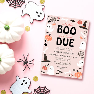 Halloween Ein kleines Boo kommt bald Baby-Party Einladung