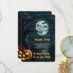 Halloween eine kleine Spook Pumpkin Baby Dusche Dankeskarte