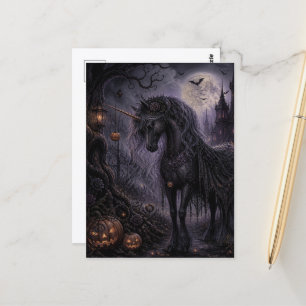 Halloween Einhorn Postkarte