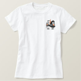 Halloween Einhorngesicht mit Fledermäusen und Spie Besticktes T-Shirt