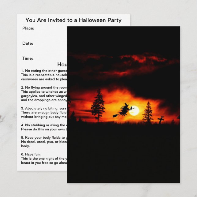 Halloween Einladung (Vorne/Hinten)