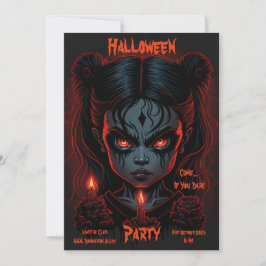 Halloween-Einladung - Creepy Girl Einladung