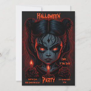 Halloween-Einladung - Creepy Girl Einladung