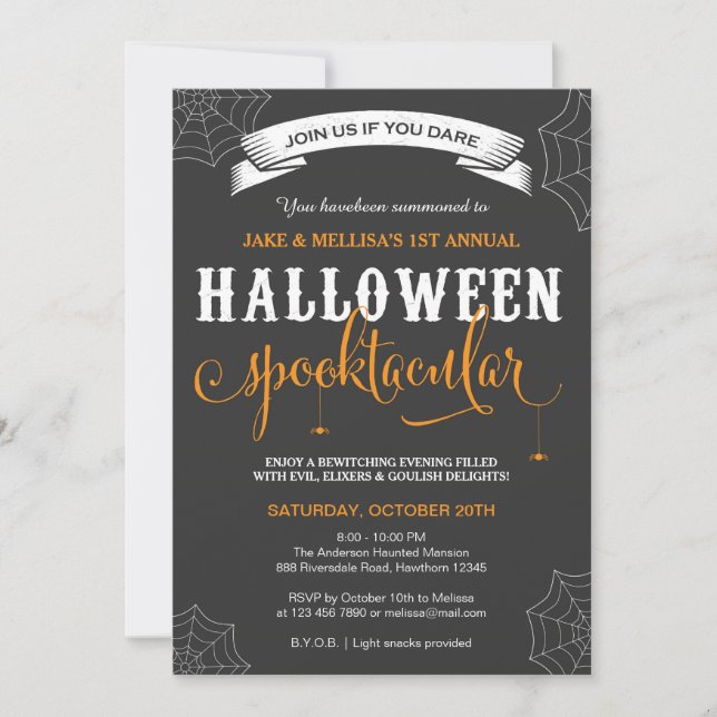 Halloween-Einladung / Erwachsenes-Halloween-Party Einladung (Vorderseite)