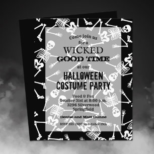 Halloween-Einladung für Budget-Skelette Flyer