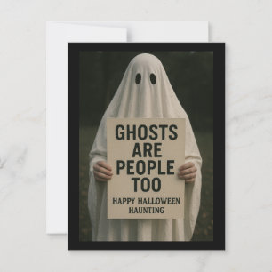 Halloween Einladung - Geister sind auch Menschen Postkarte
