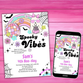 Halloween Einladung Kind Niedlich Retro Geist Gebu