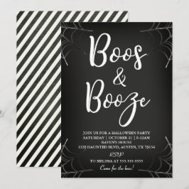 Halloween-Einladung von Boos & Booze Chalkboard Einladung