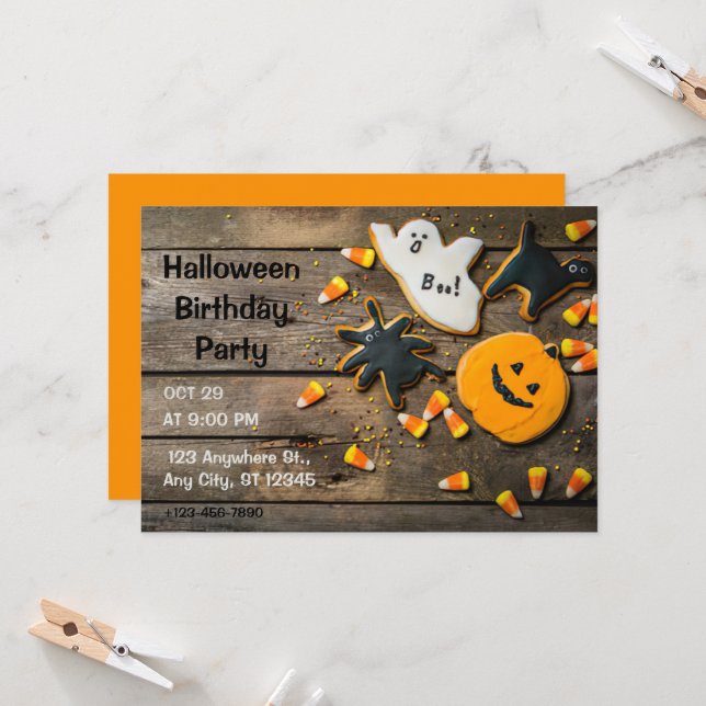 Halloween-Einladungen Einladung (Vorderseite/Rückseite Beispiel)