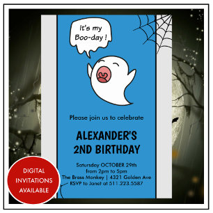 Halloween-Einladungen zum 2. Geburtstag gruselige Einladung