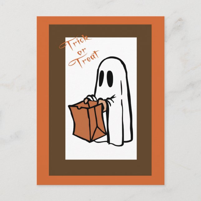 Halloween Einladungs-Ghost1 Postkarte (Vorderseite)