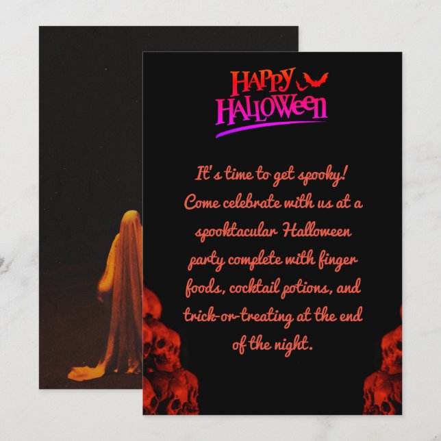 Halloween-Einladungskarte Einladung (Vorne/Hinten)
