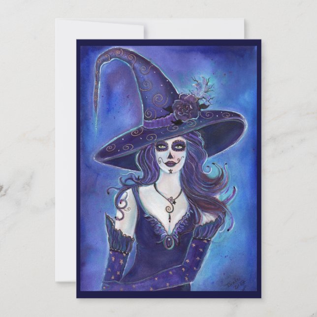 Halloween Einladungstag der toten Hexe Einladung (Vorderseite)