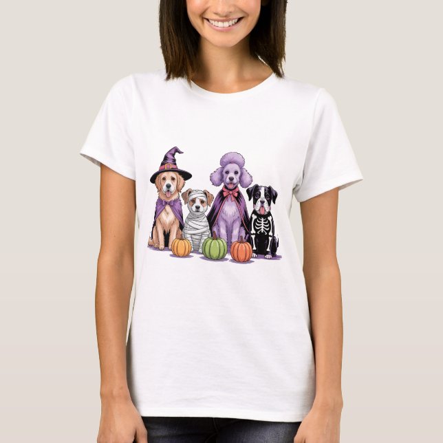 Halloween Einsatz Hund T-Shirt (Vorderseite)