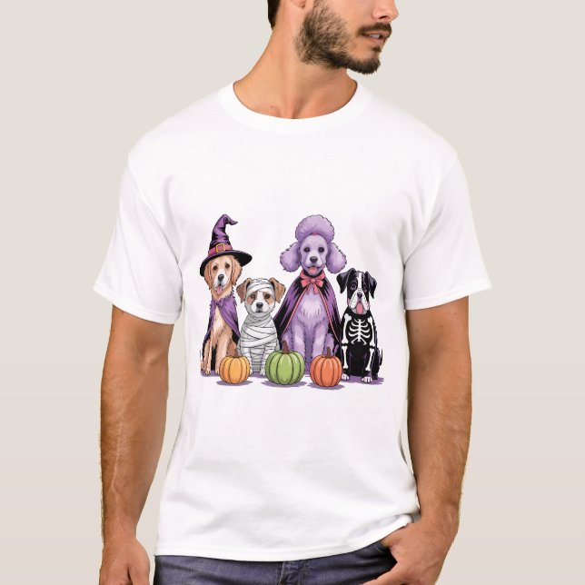 Halloween Einsatz Hund T-Shirt (Vorderseite)