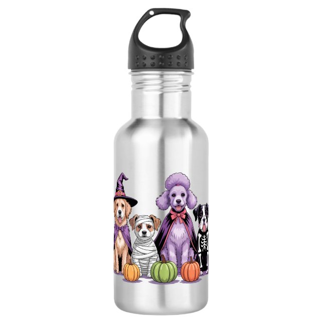 Halloween-Einsatzhund Edelstahlflasche (Vorderseite)