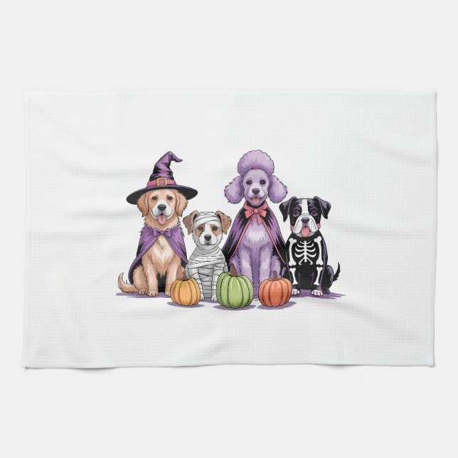 Halloween-Einsatzhund Geschirrtuch (Horizontal)