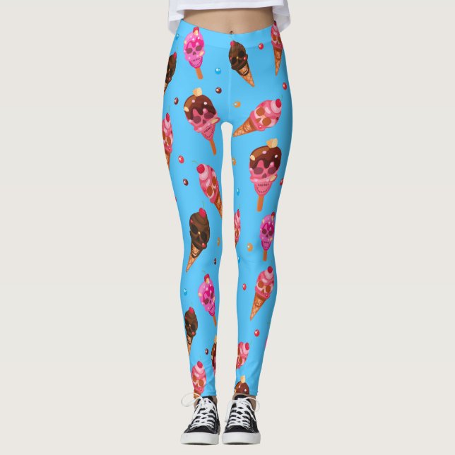 Halloween-Eis-Schädel Leggings (Vorderseite)