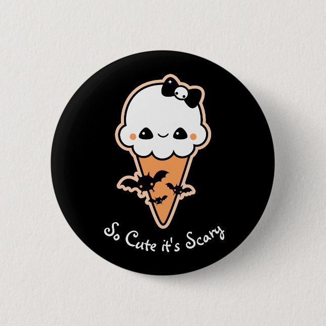 Halloween-Eistüte mit Schlägern Button (Vorderseite)