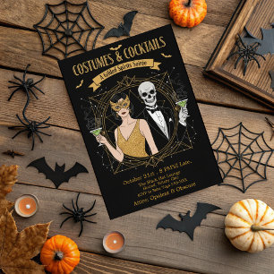Halloween, elegant gotische Kostüme & Cocktails Einladung