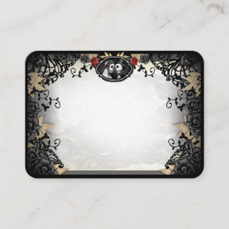 Halloween Elegant Skeletons Rose BLANK Platzkarten Begleitkarte