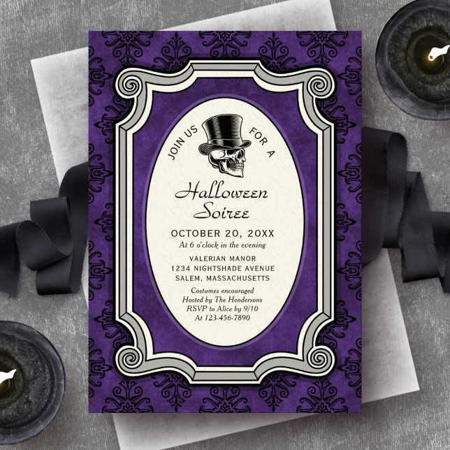 Halloween Elegante Gesellschaftsparty Einladung (Von Creator hochgeladen)