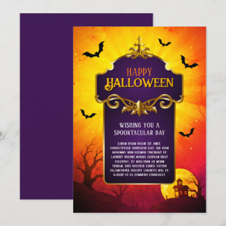 Halloween Elegante Gothic Gruselige Wünsche Karte