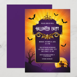 Halloween elegante gothische Kostüm-Party-Einladun Einladung