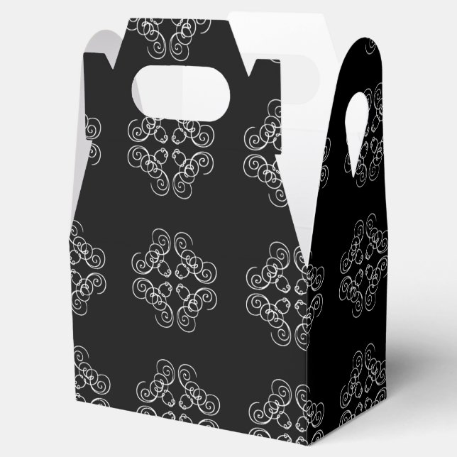 Halloween Elegantes Schwarz-weißes Gastgeschenk Geschenkschachtel (Geöffnet)
